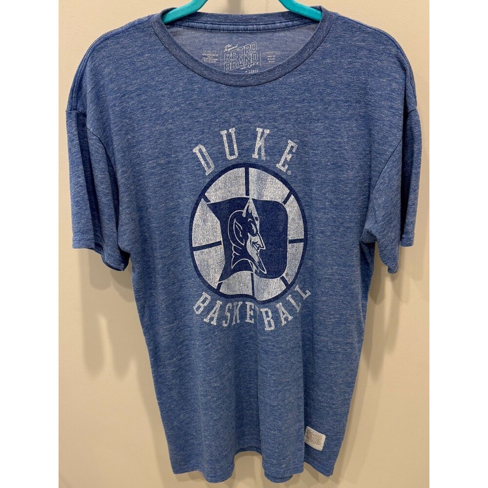 Duke Blue Devils Basketball - Retro Brand T-Shirt - Men’s Size Large - Blue